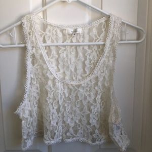 LF Millau Sheer Lace Cropped Tank